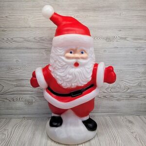 Blow Mold Santa Claus Christmas Yard Art Open Arms Made in Canada‎ Vtg